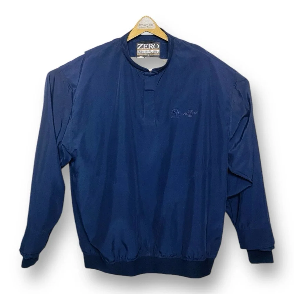 Zero Restriction Blue L/S‎ Microfiber Poly 1/4 Zip Pullover Golf Windbreaker 2XL